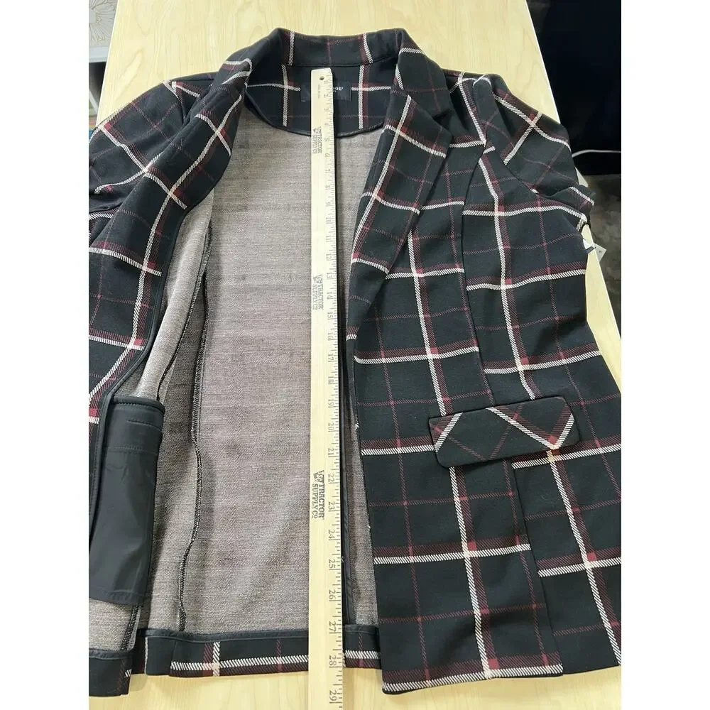 Liverpool Los Angeles Boyfriend Blazer Plaid Open Front Relax Pockets Women's XL